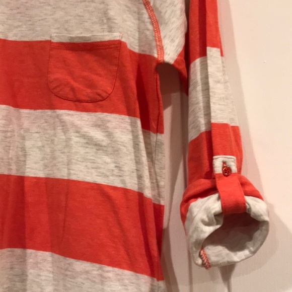 Poof Stripped Long Sleeve Shirt, Roll Up Sleeves - Picture 3 of 4